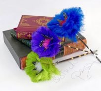 Pen made from porcupine quill with colourful Ostrich and Guinea fowl feathers