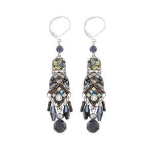 Ayala Bar dangly earrings - crystals, embroidery and beads