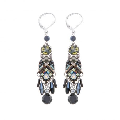 Ayala Bar dangly earrings - crystals, embroidery and beads