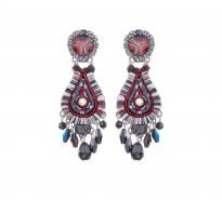 Ayala Bar dangly earrings - embroidery, beads and crystals