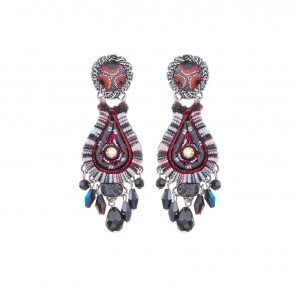 Ayala Bar dangly earrings - embroidery, beads and crystals
