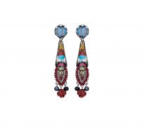 Ayala Bar designer dangly earrings made using beads, crystals and embroidery